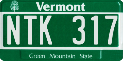 VT license plate NTK317