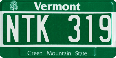 VT license plate NTK319