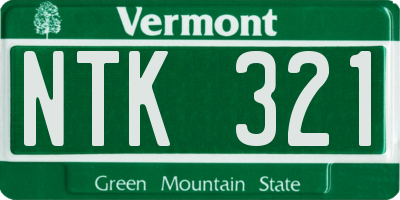 VT license plate NTK321