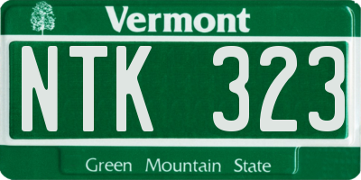 VT license plate NTK323
