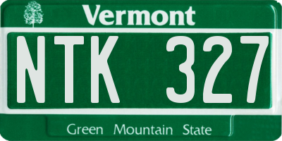 VT license plate NTK327