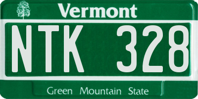 VT license plate NTK328