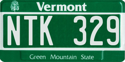 VT license plate NTK329