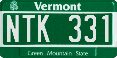 VT license plate NTK331