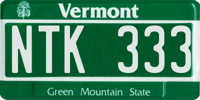 VT license plate NTK333