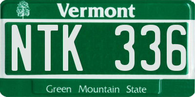 VT license plate NTK336