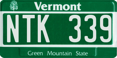 VT license plate NTK339