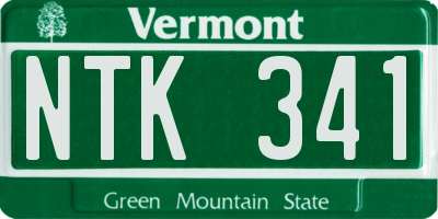 VT license plate NTK341