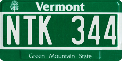 VT license plate NTK344