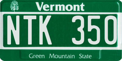 VT license plate NTK350
