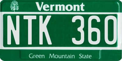 VT license plate NTK360