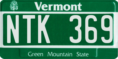 VT license plate NTK369