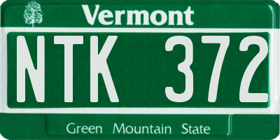 VT license plate NTK372