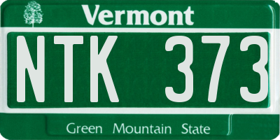VT license plate NTK373