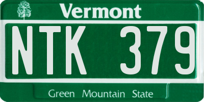 VT license plate NTK379