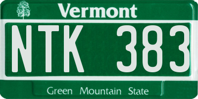 VT license plate NTK383