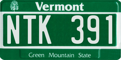 VT license plate NTK391