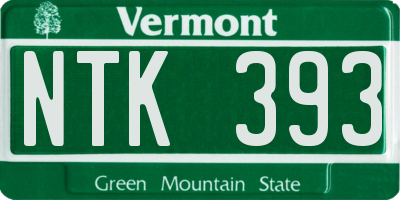 VT license plate NTK393