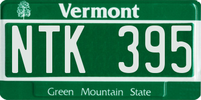 VT license plate NTK395
