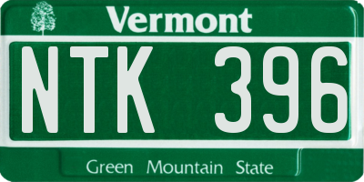 VT license plate NTK396