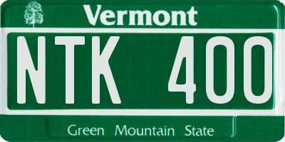 VT license plate NTK400