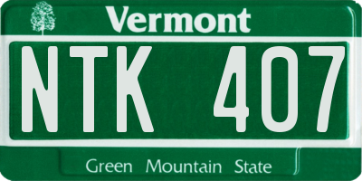 VT license plate NTK407