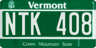 VT license plate NTK408