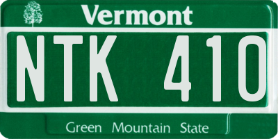 VT license plate NTK410