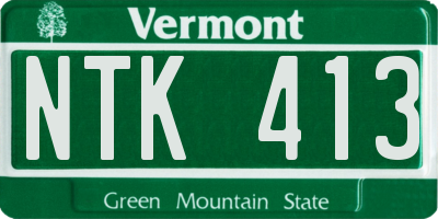 VT license plate NTK413