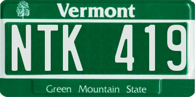 VT license plate NTK419
