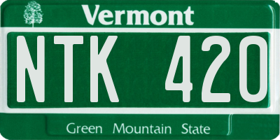 VT license plate NTK420