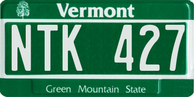 VT license plate NTK427