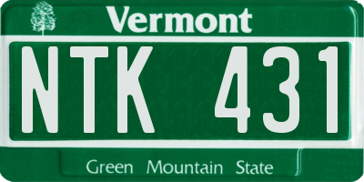 VT license plate NTK431