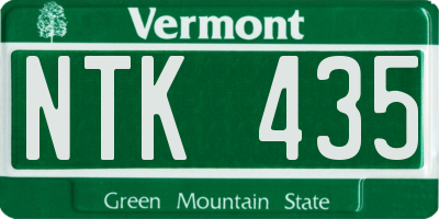 VT license plate NTK435
