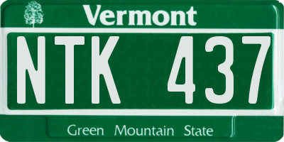 VT license plate NTK437