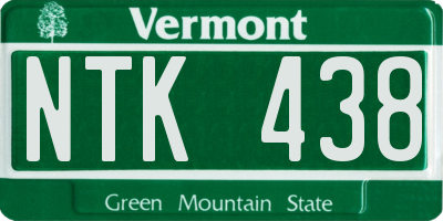 VT license plate NTK438