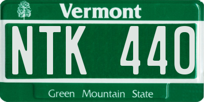 VT license plate NTK440
