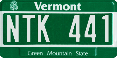 VT license plate NTK441