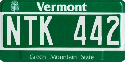VT license plate NTK442