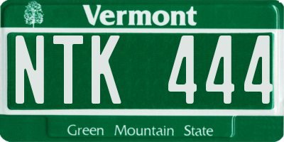 VT license plate NTK444