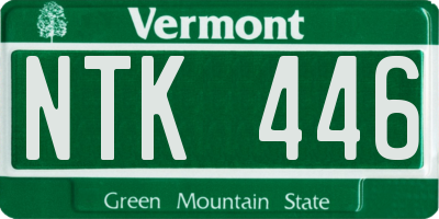 VT license plate NTK446