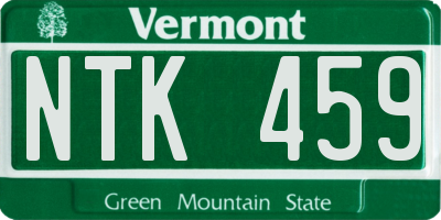 VT license plate NTK459