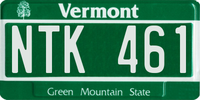 VT license plate NTK461