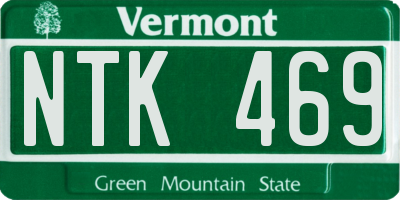 VT license plate NTK469