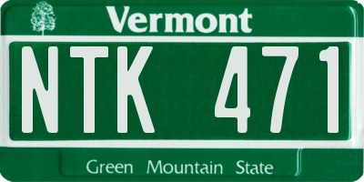VT license plate NTK471
