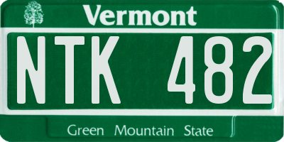 VT license plate NTK482