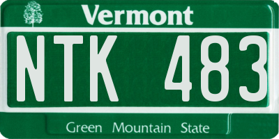 VT license plate NTK483