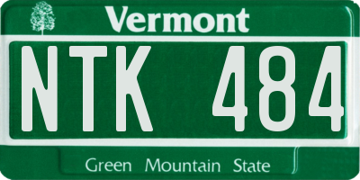 VT license plate NTK484