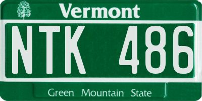 VT license plate NTK486