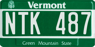 VT license plate NTK487